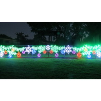 Large LED 3 Piece Garland with Baubles and Snowflakes - 8m Long