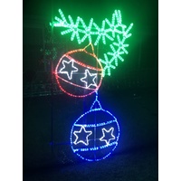 Large Garland with 2 Star Baubles Motif