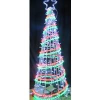 Commercial LED Red Green and White Spiral Tree- 150cm High
