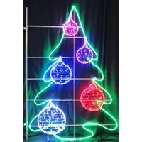 LED Tree with 5 Coloured Baubles