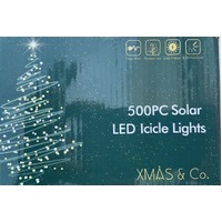 15m Cool White Solar Icicles