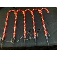 5 Red/White LED Candy Canes