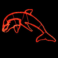 Red Dolphin Rope Light Motif