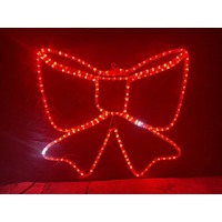 Red LED Bow Rope Light Motif