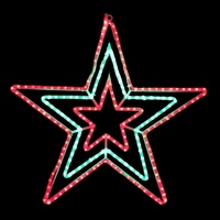 Red/green/red Flashing Star Rope Light Motif