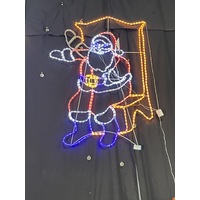 Santa on Chair Waving Rope Light Motif