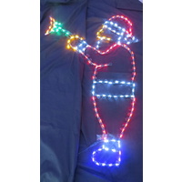 Prelit Santa Holding Snag
