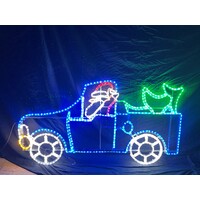 Santa Driving Truck Rope Light Motif