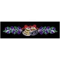 LED Bells with Leaves Rope Light Motif - 3.4M Long