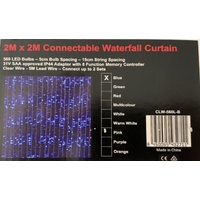 2M x 2M Blue LED Waterfall Curtain