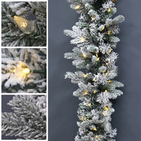 270cm Snow Capped Garland Warm White Bulbs