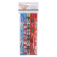 10pc Christmas Pencil w/Coloured Eraser