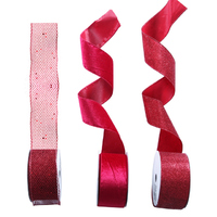 Assorted Red Wired Ribbon
