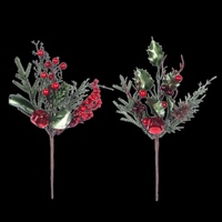 Metallic Green and Red Berry Picks - 2 choices
