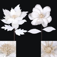 Ivory Magnolia/ Poinsettia Stem - 1 only