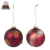 Burgundy Glass Baubles - 2 choices of design