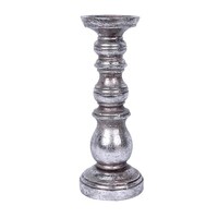 Antique Silver Candle Holder - 26cm high