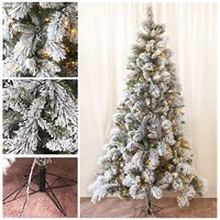 7’ Lit Pine Flocked Christmas Tree - 500 bulbs