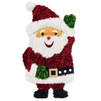 Tinsel Waving Santa Plaque - 59cm