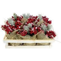 Snowy Pine Tips and Berries in Pot
