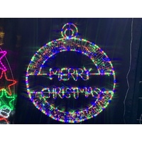 Multi Coloured Merry Christmas Bauble