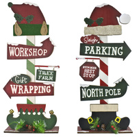 Vintage Table Dco Santa/Elf Sign - 56cm