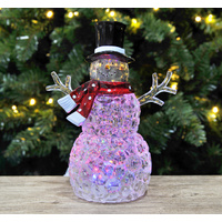 LED Light Up Acrylic Snowman 31cm