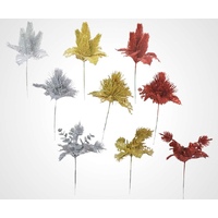 Glitter Flower Pick - 9 assorted