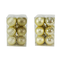 Pack of 12 x 60mm Champagne Baubles