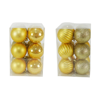 Pack of 12 x 60mm Gold Baubles