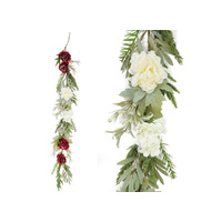 Deluxe Flower Garland 150cm Red/White