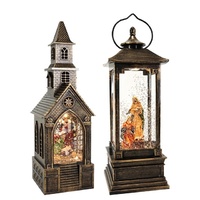 Glitter Swirl Musical Nativity LED USB Asst