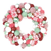 45cm Sugar Peppermint Candy Wreath -