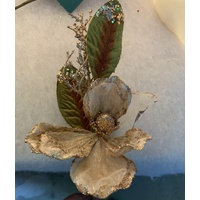 Large Gold and Cream Magnolia Pick