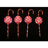 LED Candy Cane Stop Sign path Lights - 4 piece