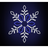 Blue and White LED Neon Flex Snowflake Rope Light