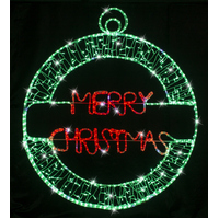 LED Merry Christmas in a Bauble Red Green
