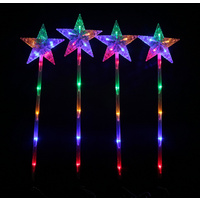 LED Flask Crystal Star Path Light 4 pc Multi