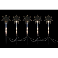 Solar Star Path Lights 5 pc Warm White