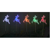 Solar Reindeer Path Lights 5 pc Multi