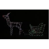 Solar LED Sleigh W/Reindeer WRG