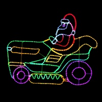 LED Santa on Ride on Mower Rope Light Motif