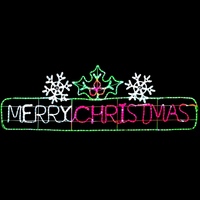 Merry Christmas Snowflake Holly Rope Light Motif  Light-