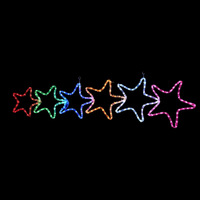 6 Coloured Stars Rope Light Motif - avail October 24