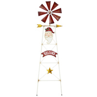 Metal Santa Windmill Tower - 125cm Tall