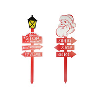 Santa Lamppost Yard Stake 90cm