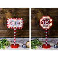 North Pole Battery Operated Sign