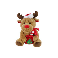 Musical Reindeer with Moving Eyebrows 28cm -