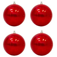 100mm Red Baubles 4Pk - avail October 2024