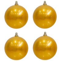 100mm Gold Baubles 4Pk - avail October 2024